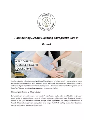 Harmonizing Health Exploring Chiropractic Care in Russell