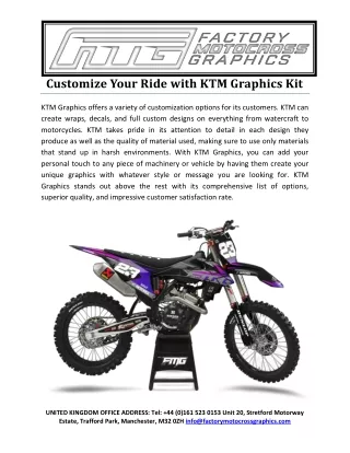 Customize Your Ride with KTM Graphics Kit