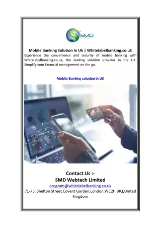 Mobile Banking Solution In Uk    Whitelabelbanking.co.uk