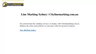 Line Marking Sydney Citylinemarking.com.au
