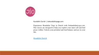 Kundalini Zurich Jiokundaliniyoga.com