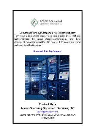 Document Scanning Company   Accessscanning.com