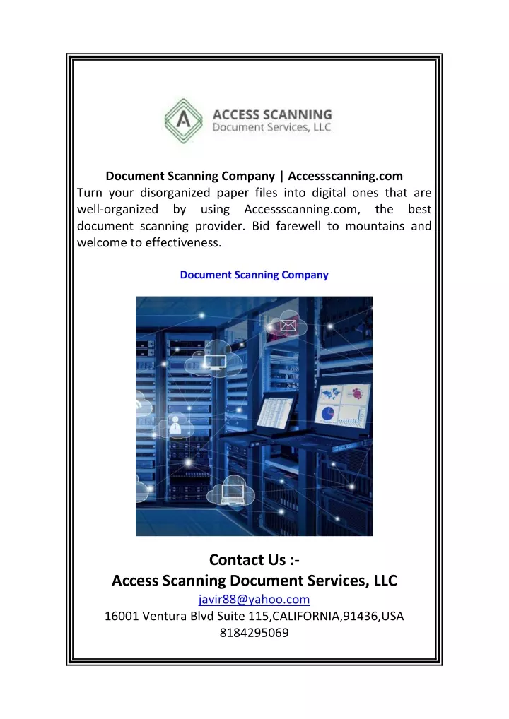 document scanning company accessscanning com turn