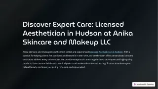 Discover Expert Care Licensed Aesthetician in Hudson at Anika Skincare and Makeup LLC