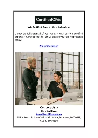 Wix Certified Expert   Certifiedcode.us