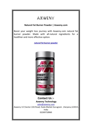 Natural Fat Burner Powder   Axweny.com