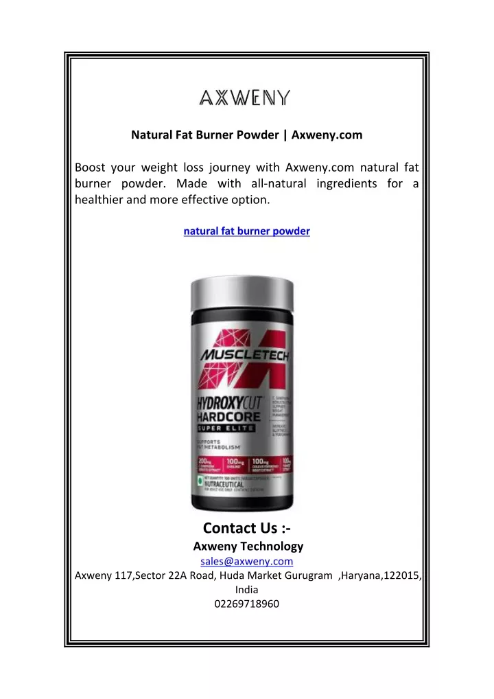 natural fat burner powder axweny com