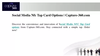 Social Media Nfc Tap Card Options Capture-360.com