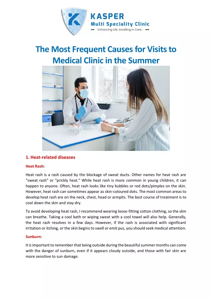 the most frequent causes for visits to medical