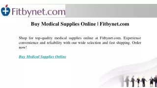 Buy Medical Supplies Online Fitbynet.com1