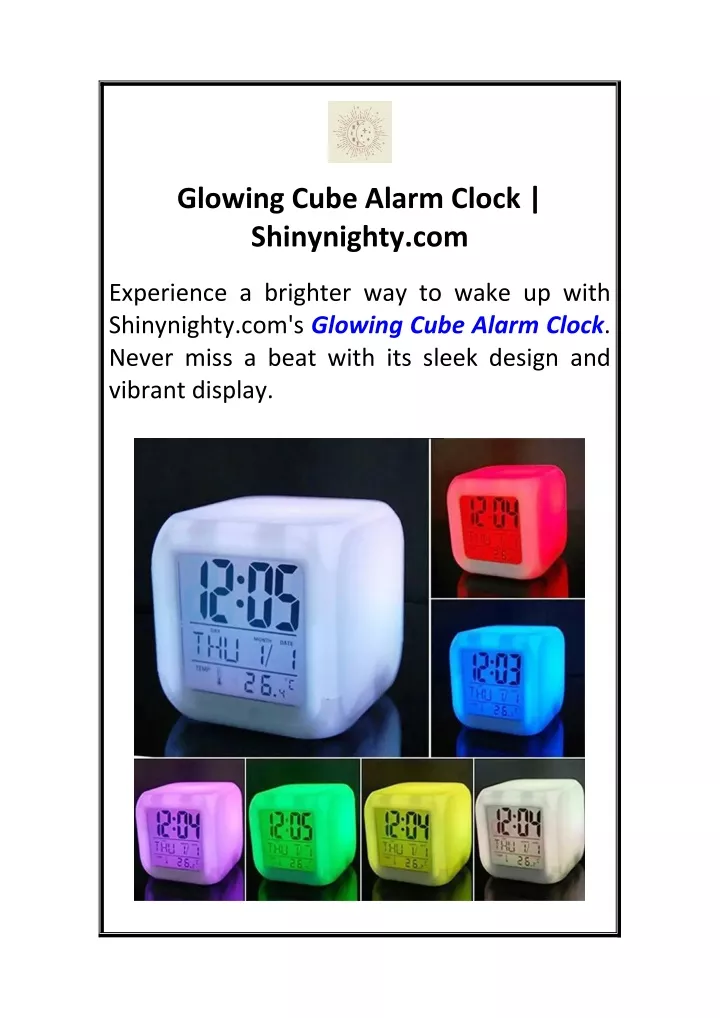 glowing cube alarm clock shinynighty com