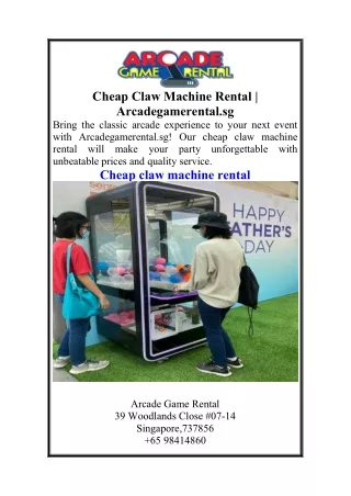 Cheap Claw Machine Rental  Arcadegamerental.sg