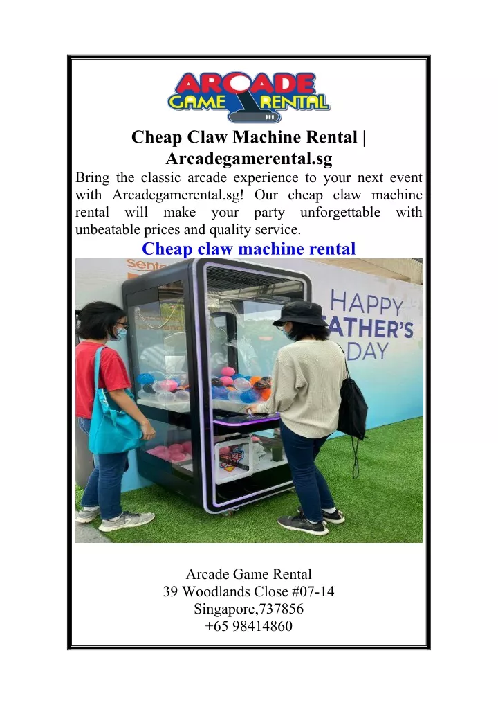 cheap claw machine rental arcadegamerental