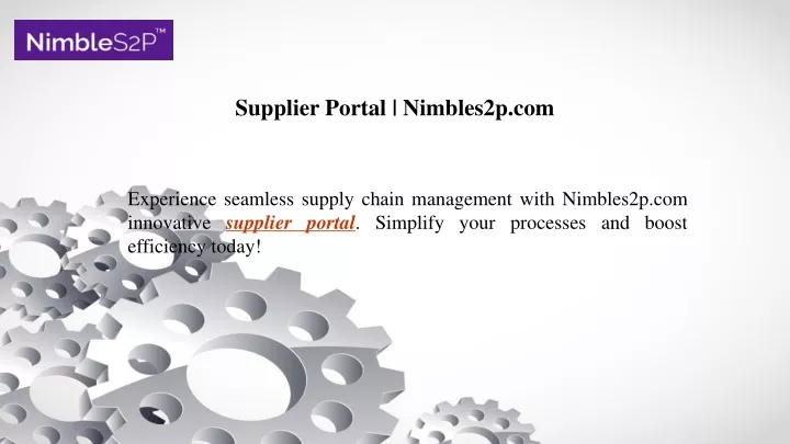 supplier portal nimbles2p com