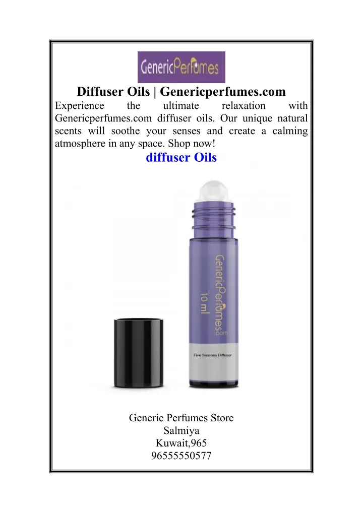 diffuser oils genericperfumes com experience