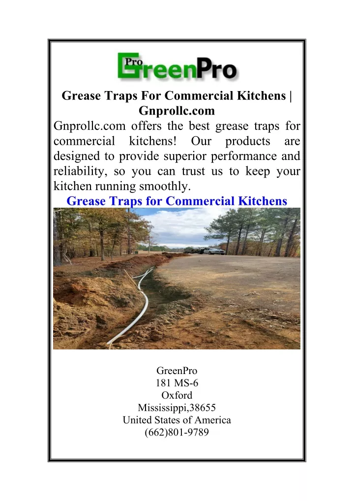 grease traps for commercial kitchens gnprollc