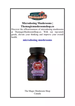 Microdosing Mushrooms  Themagicmushroomshop.co