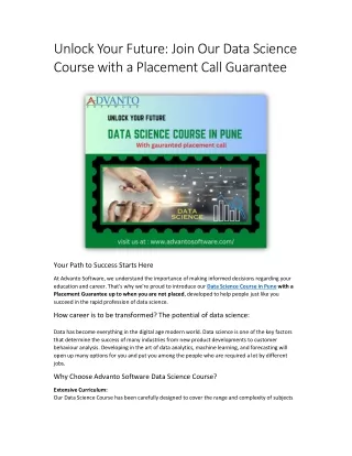 unlock your future join our data science course