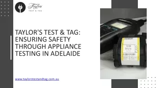 Appliance Testing Adelaide-Taylor's Test & tag