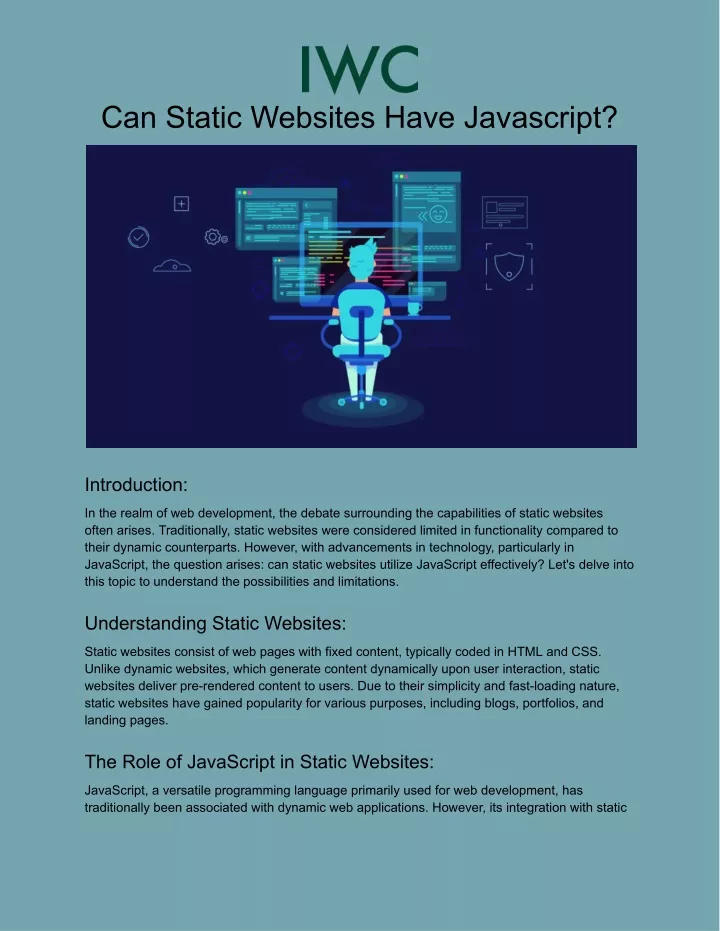 can static websites have javascript