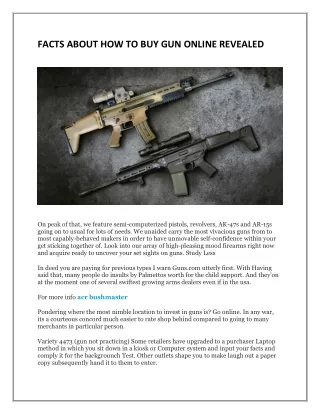 FACTS ABOUT HOW TO BUY GUN ONLINE REVEALED