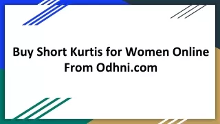 Buy Short Kurtis for Women Online From Odhni.com