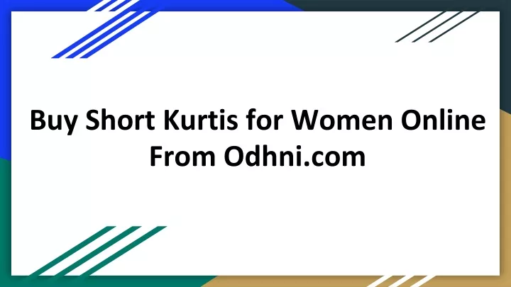 buy short kurtis for women online from odhni com