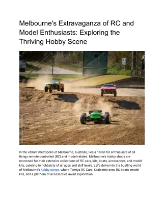 melbourne s extravaganza of rc and model