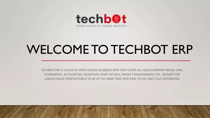 welcome to techbot erp