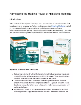 Harnessing the Healing Power of Himalaya Medicine