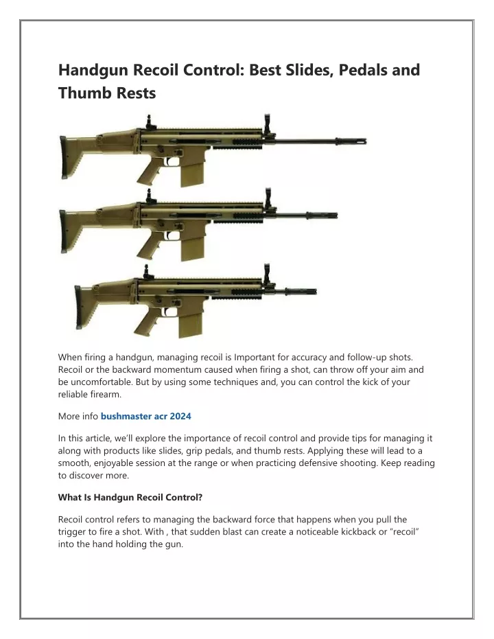 handgun recoil control best slides pedals