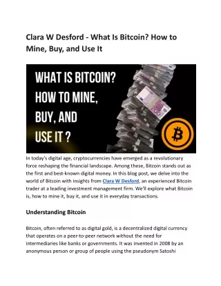 clara w desford what is bitcoin how to mine