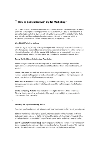 How to Get Started with Digital Marketing