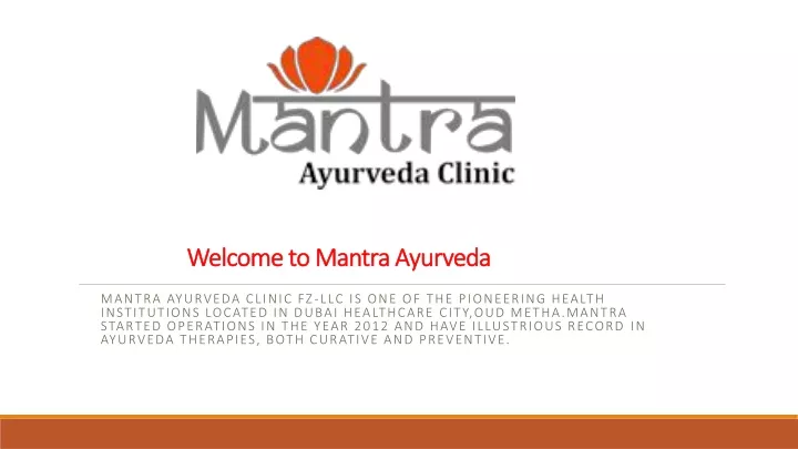 welcome to mantra ayurveda