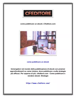 come pubblicare un ebook cfeditore co come
