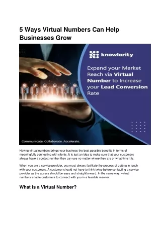 5 Ways Virtual Numbers Can Help Businesses Grow