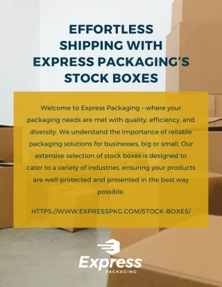 Rapid Shipping Solutions with Express Packaging’s Stock Boxes