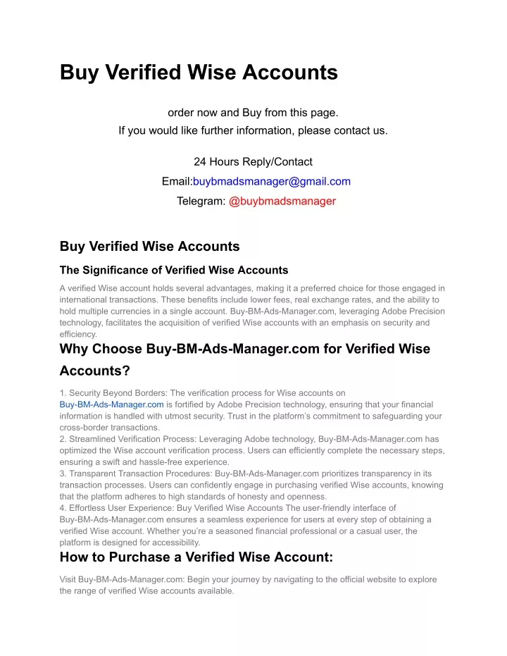 buy verified wise accounts