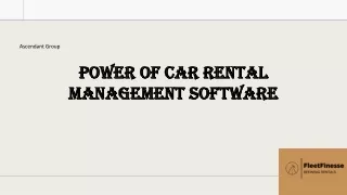 Power of Car Rental Management Software