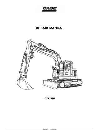 CASE CX135SR CRAWLER EXCAVATOR Service Repair Manual Instant Download