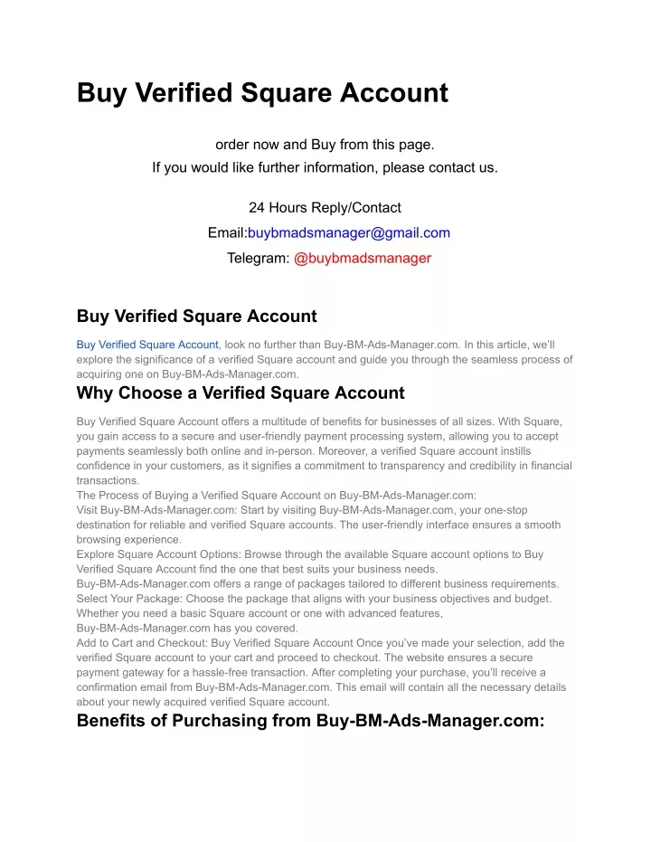 buy verified square account