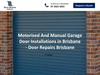 Motorised And Manual Garage Door Installations in Brisbane - Door Repairs Brisba