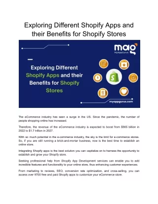 What are the benefits of using Shopify apps for your store