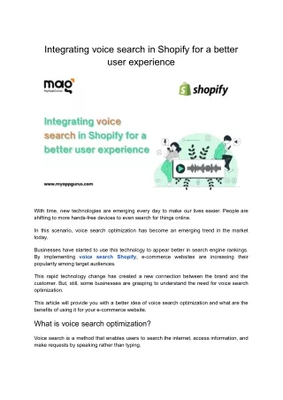 Ways to Enhance User Experience on Shopify with Voice Search