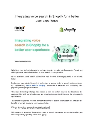 integrating voice search in shopify for a better