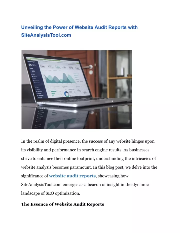 unveiling the power of website audit reports with