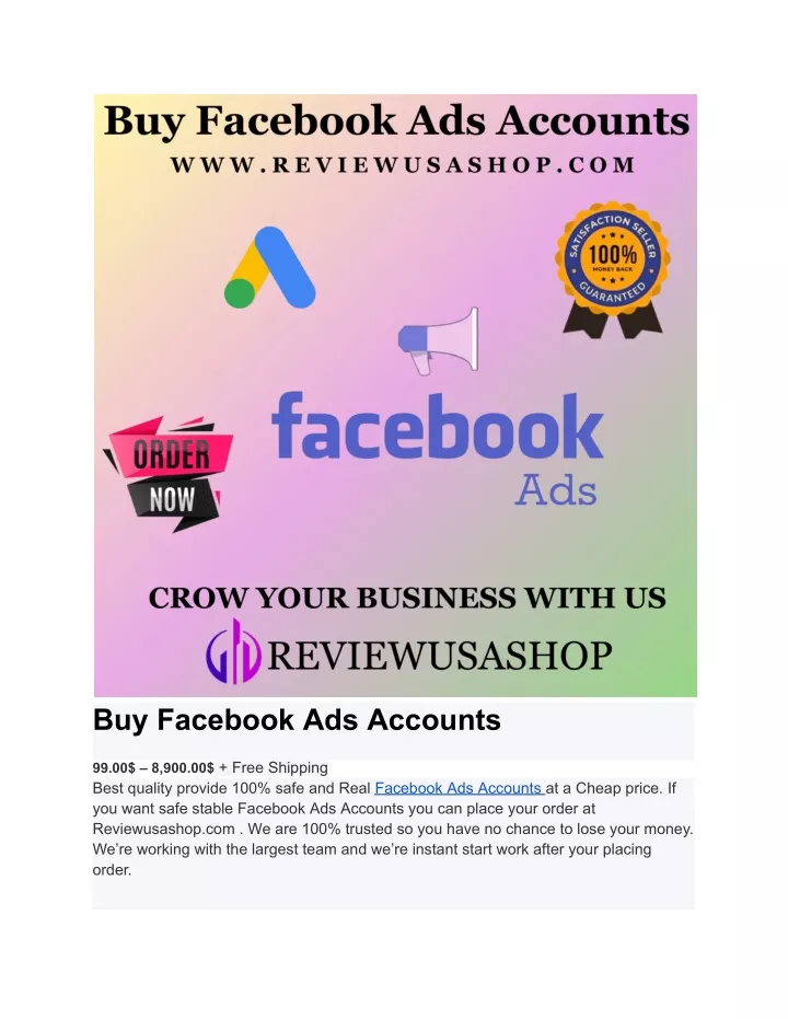 buy facebook ads accounts