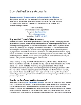 buy verified wise accounts