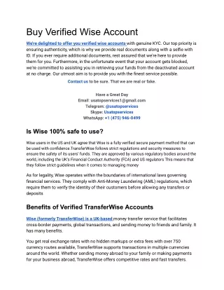 buy verified wise account