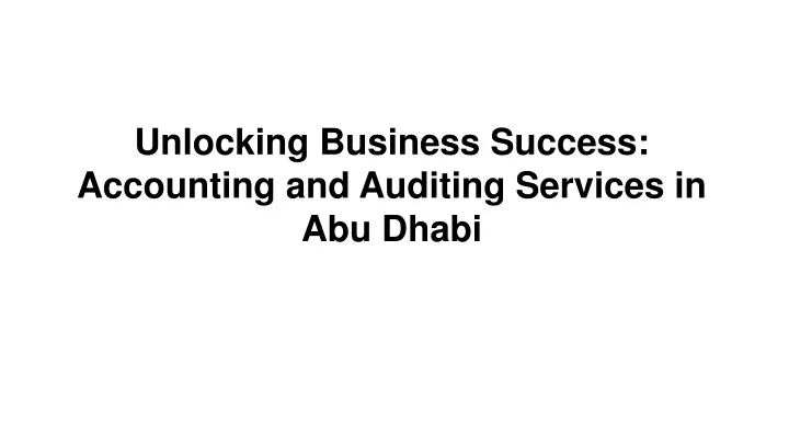 unlocking business success accounting